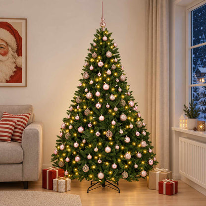 Artificial Christmas Tree Mid-green with Ornament 240 cm