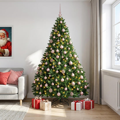 Artificial Christmas Tree Mid-green with Ornament 240 cm
