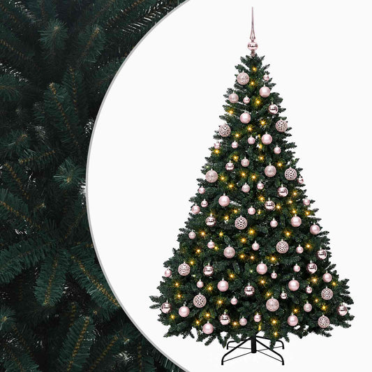 Artificial Christmas Tree Dark Green with Baubles 180 cm