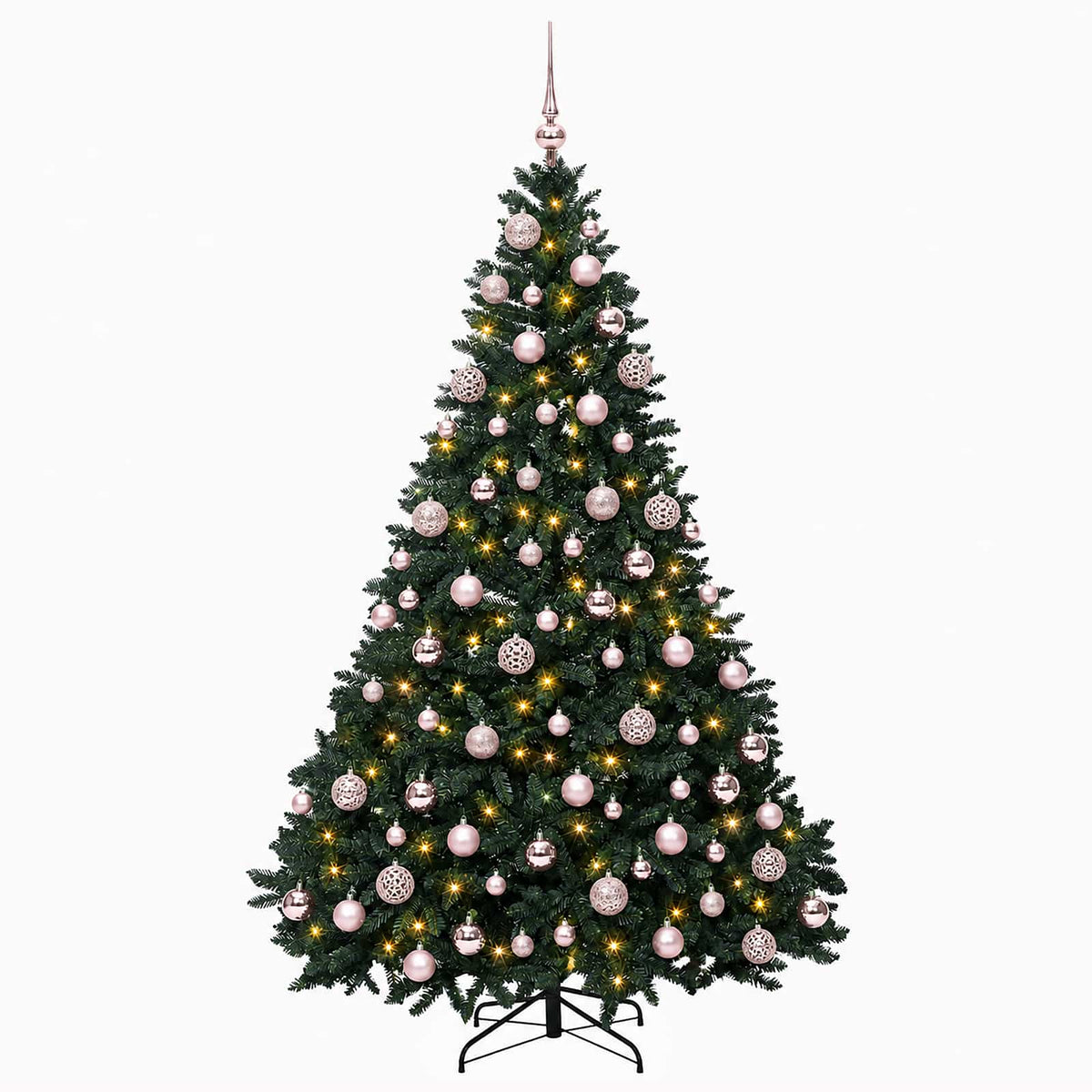 Artificial Christmas Tree Dark Green with Baubles 180 cm