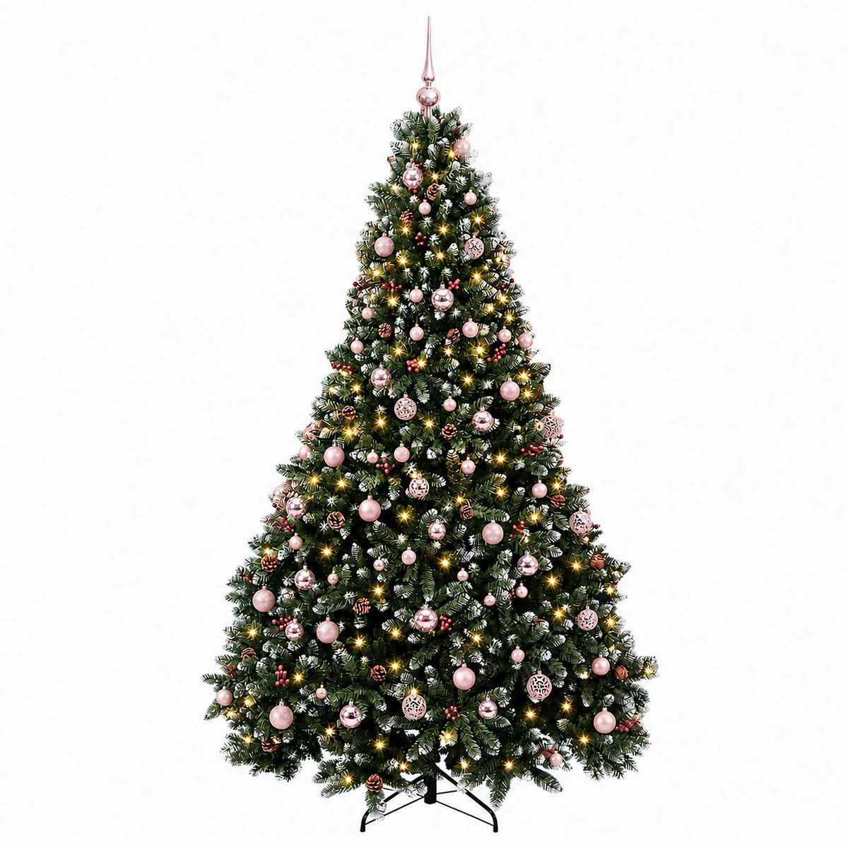 Artificial Christmas Tree, Green, with Baubles 240 cm 300 LEDs