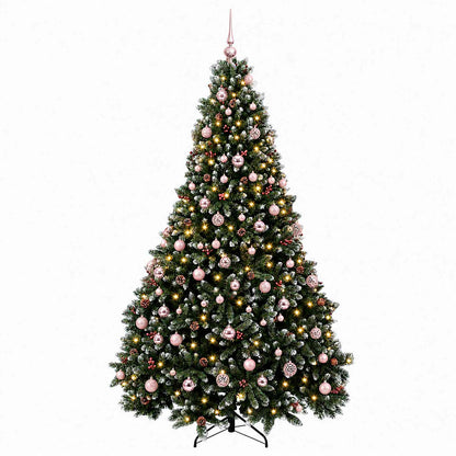 Artificial Christmas Tree, Green, with Baubles 240 cm 300 LEDs