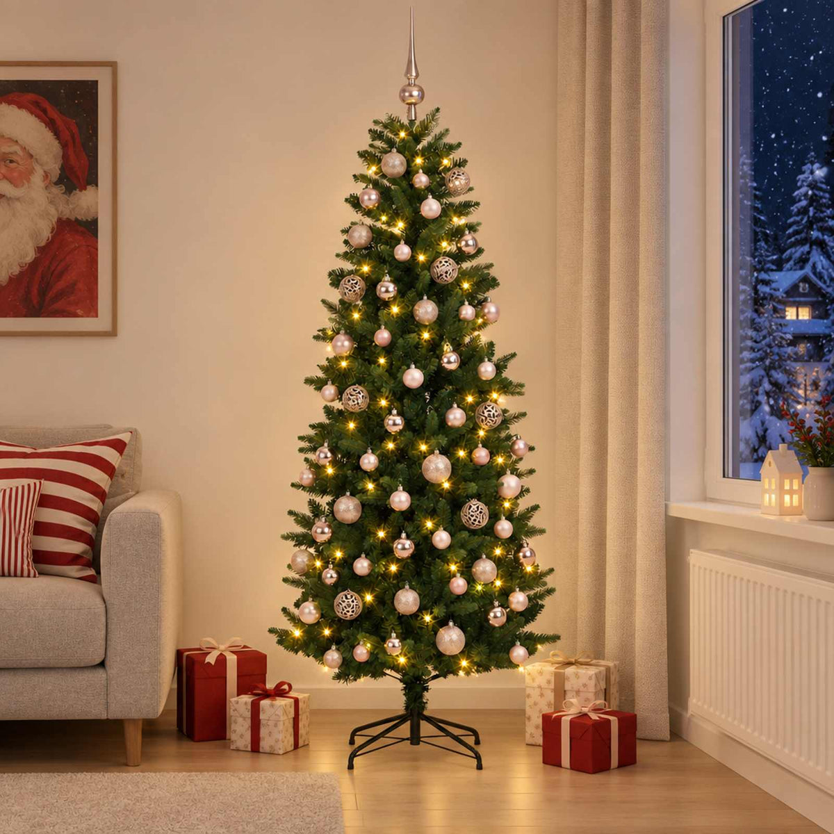 Artificial Christmas Tree with Bauble 180 cm 300 LEDs