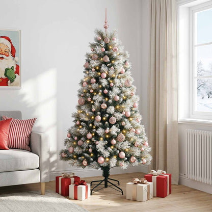 Artificial Hinged Christmas Tree with Baubles 240 cm 300 LEDs