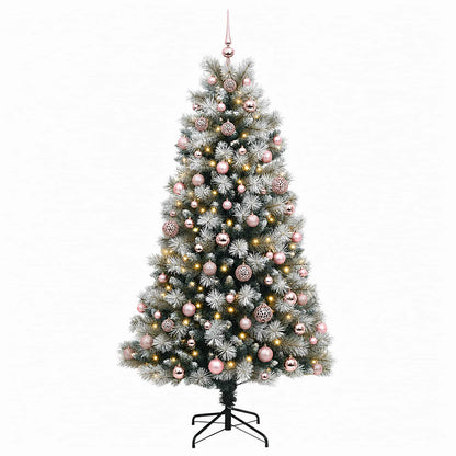 Artificial Hinged Christmas Tree with Baubles 240 cm 300 LEDs