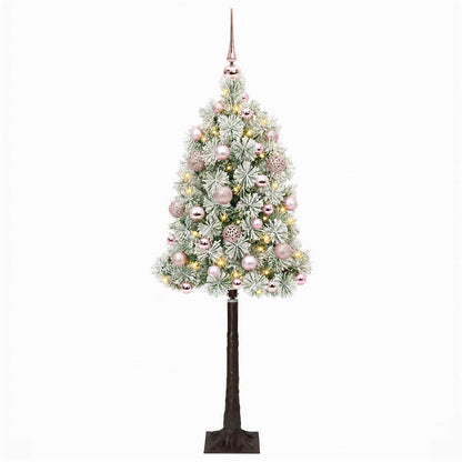 Artificial Hinged Christmas Tree with Baubles 180 cm 300 LEDs