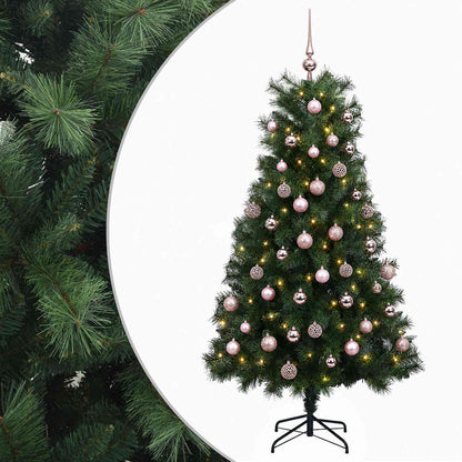 Artificial Hinged Christmas Tree with Baubles 210 cm 300 LEDs