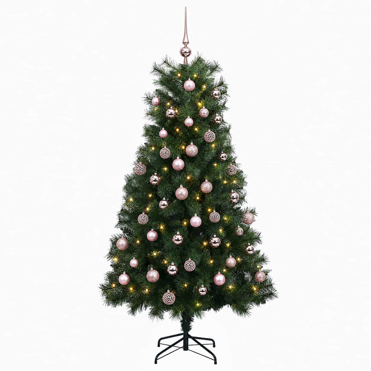 Artificial Hinged Christmas Tree with Baubles 210 cm 300 LEDs