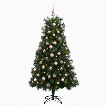 Artificial Hinged Christmas Tree with Baubles 210 cm 300 LEDs