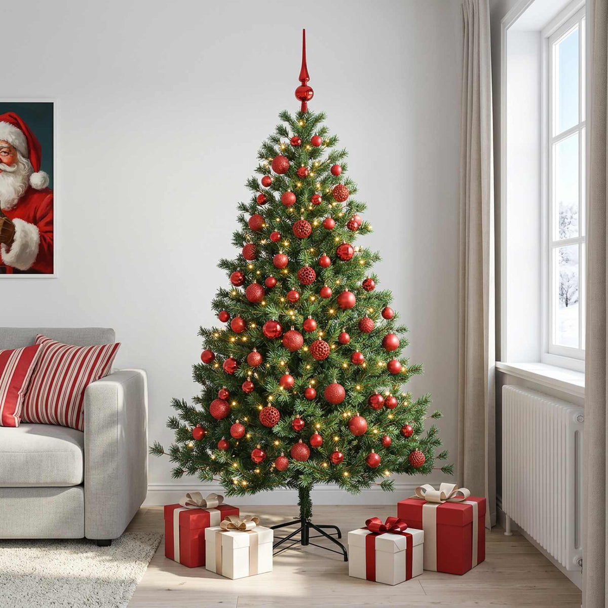 Artificial Christmas Tree with Bauble 240 cm 300 LEDs