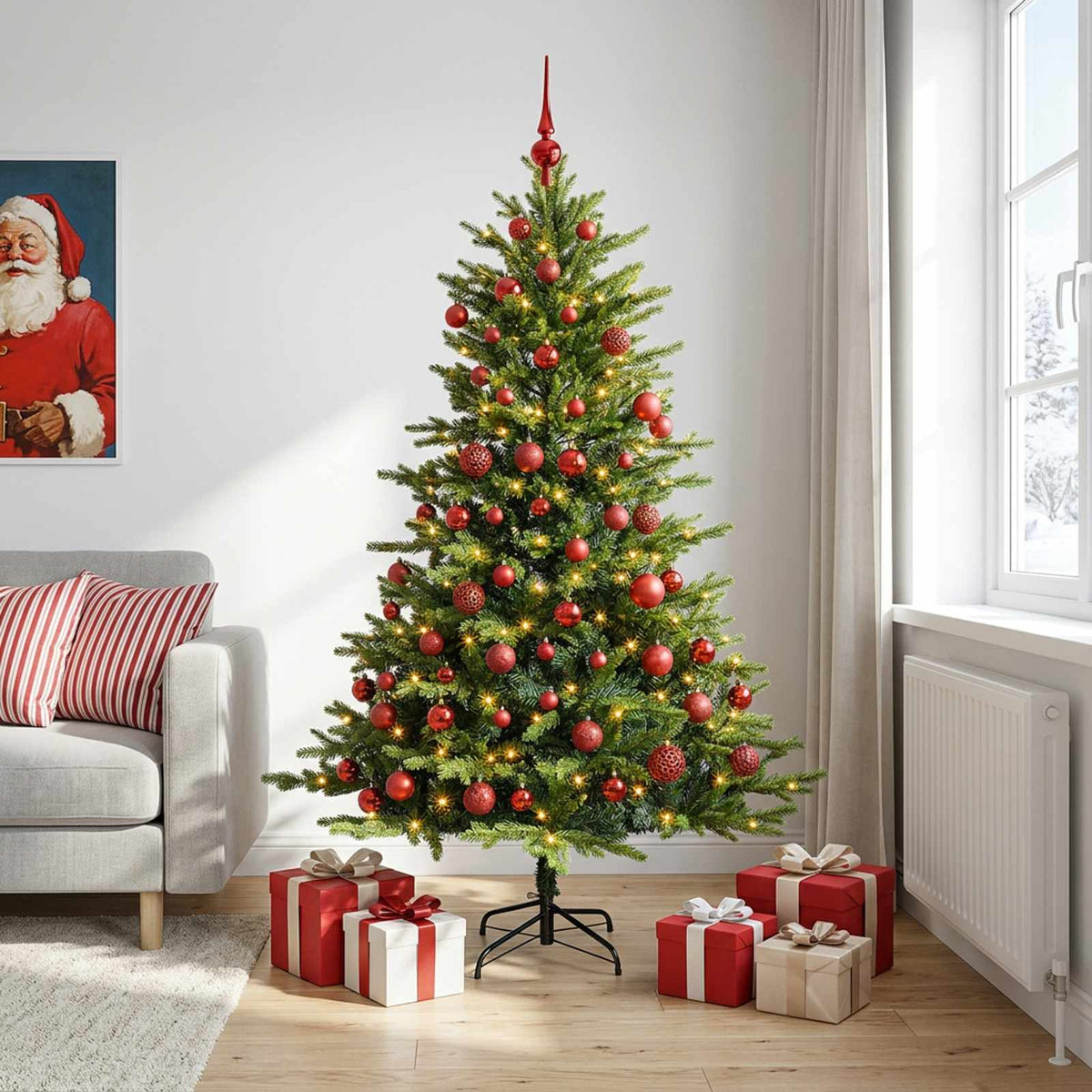 Artificial Christmas Tree with Bauble 210 cm 300 LEDs