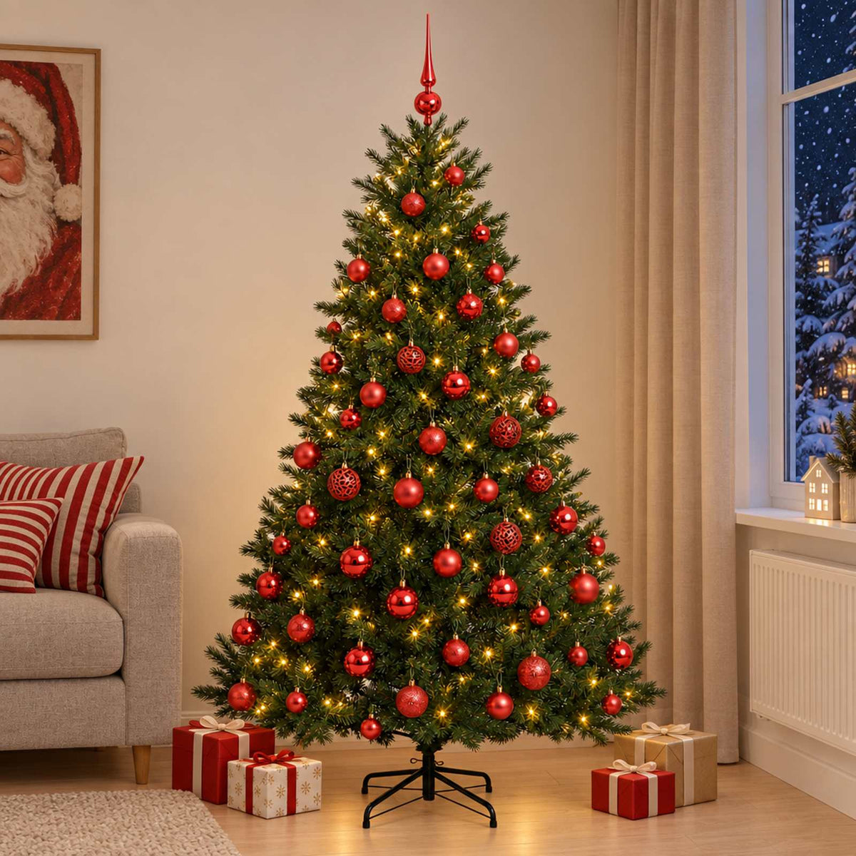 Artificial Christmas Tree with Bauble 240 cm 300 LEDs