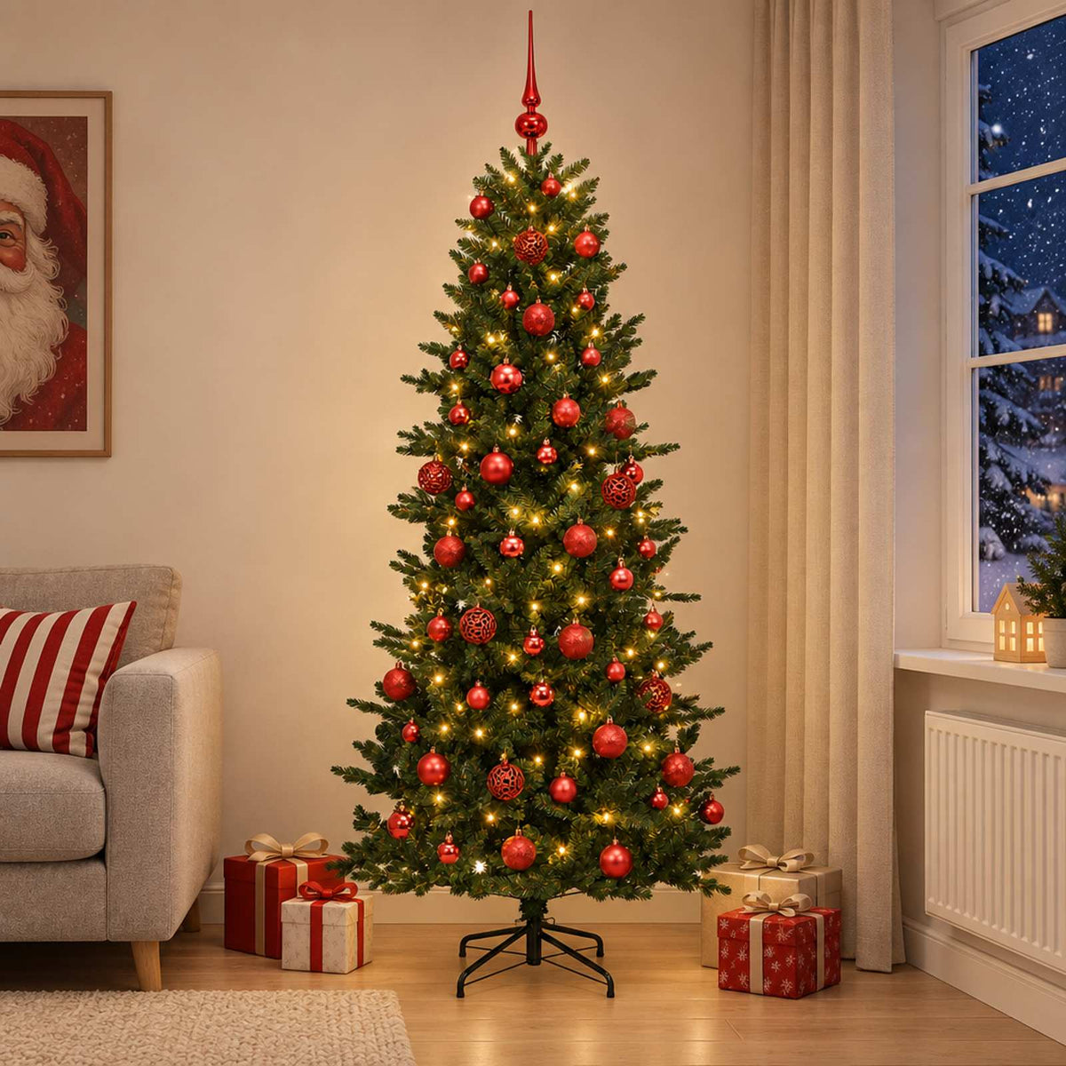 Artificial Christmas Tree with Bauble 210 cm 300 LEDs