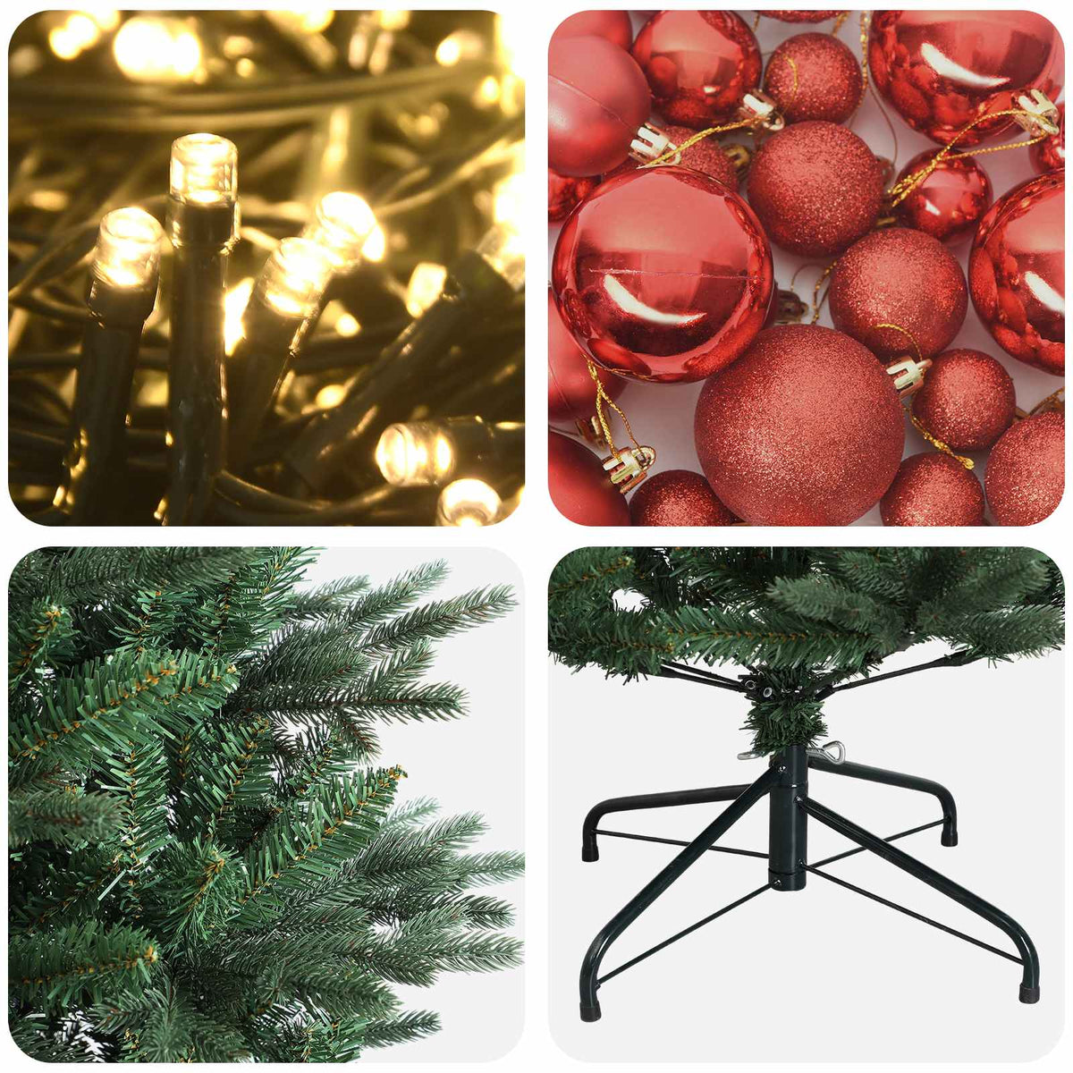Artificial Christmas Tree with Bauble 180 cm 300 LEDs