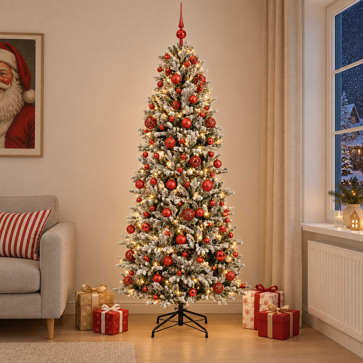 Artificial Christmas Tree with Bauble 210 cm 300 LEDs