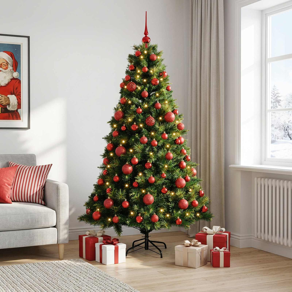 Artificial Christmas Tree with Bauble 180 cm 300 LEDs