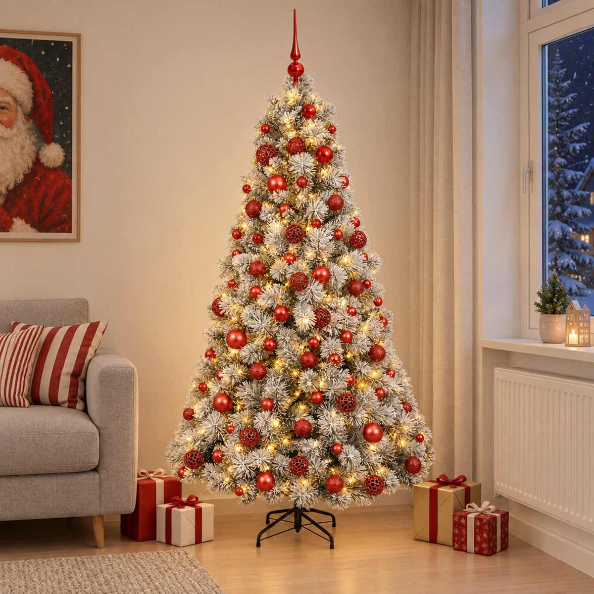 Artificial Christmas Tree with Bauble 240 cm 300 LEDs