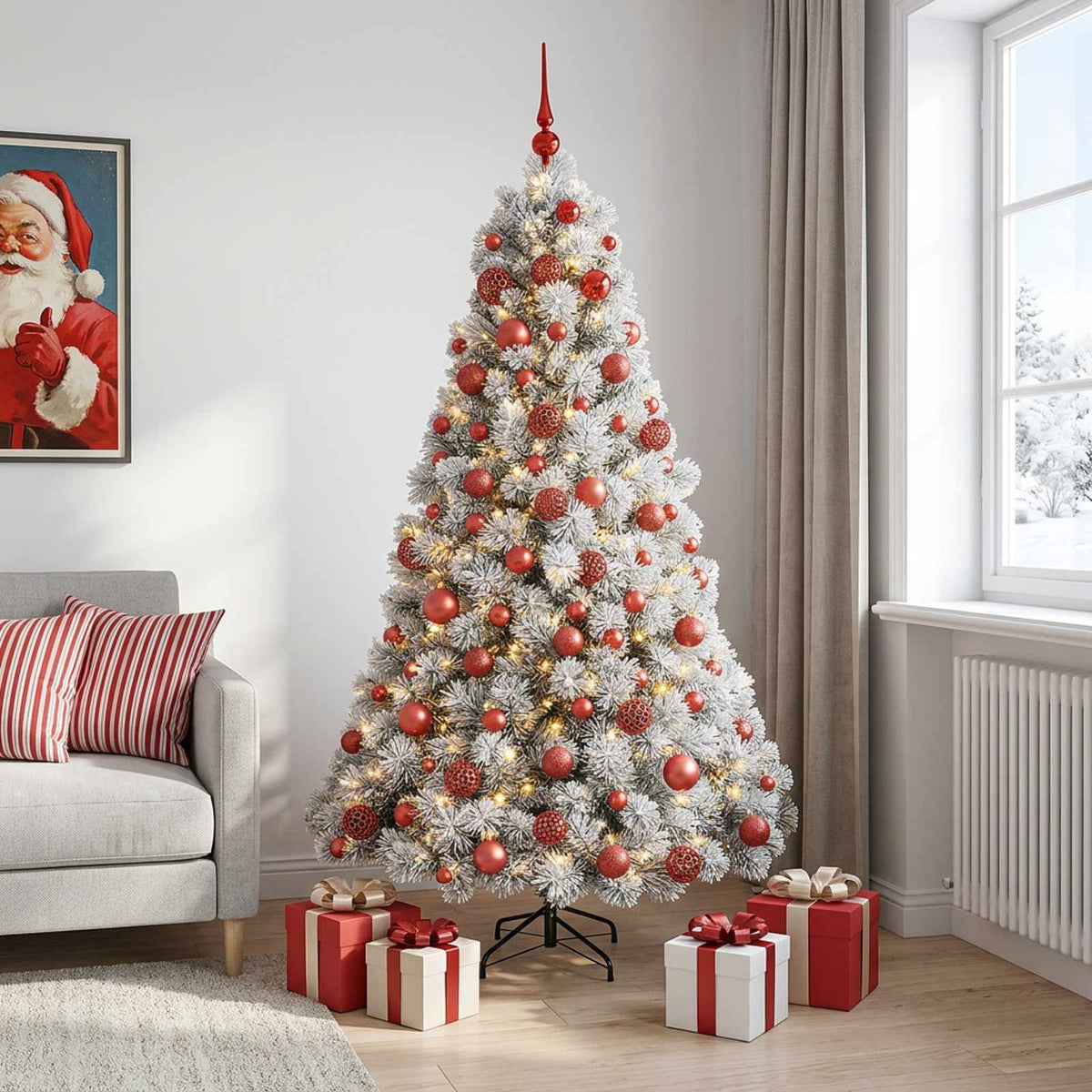 Artificial Christmas Tree with Bauble 210 cm 300 LEDs