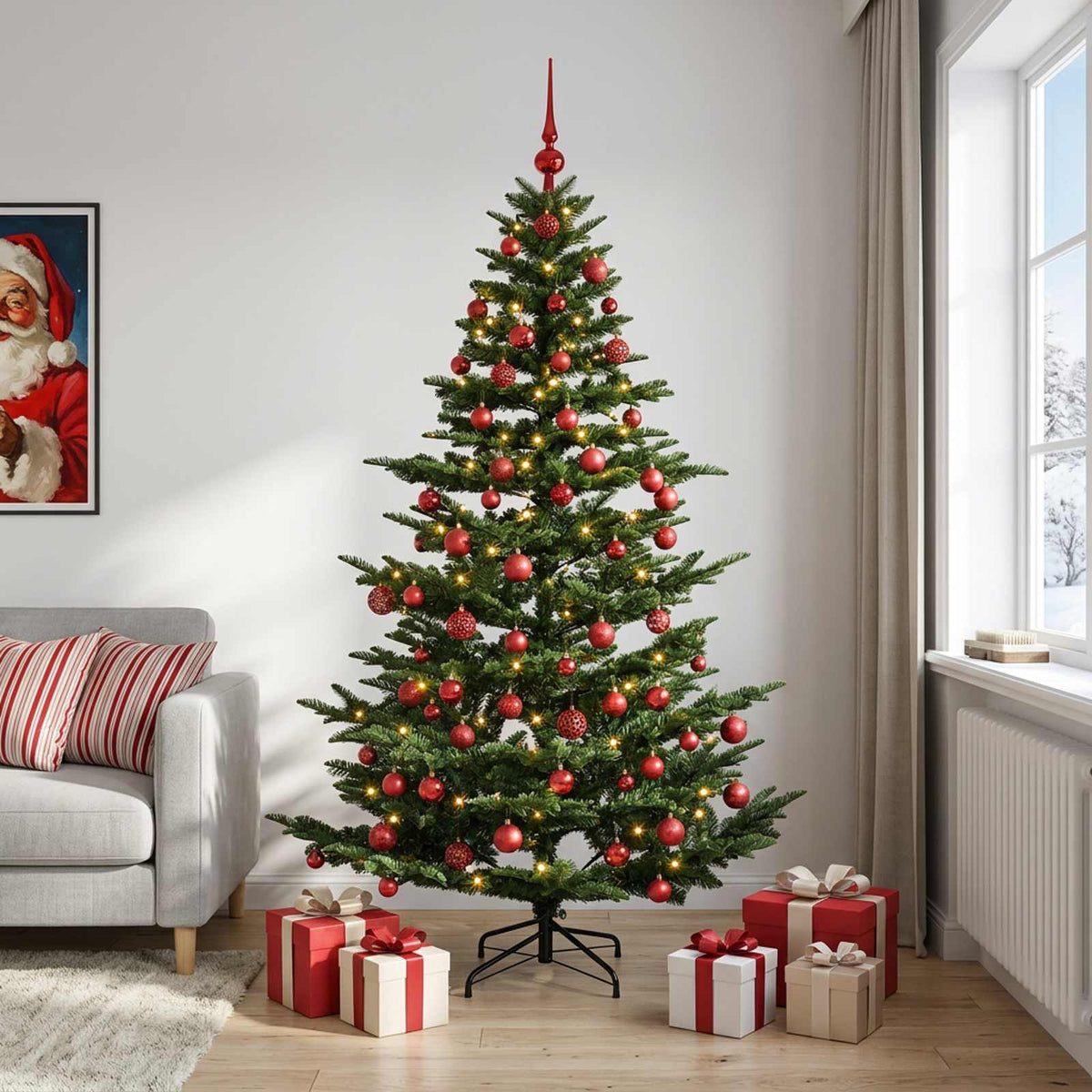 Artificial Christmas Tree with Bauble 180 cm 300 LEDs