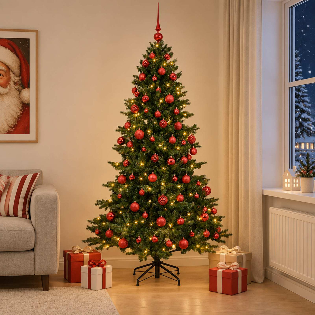 Artificial Christmas Tree with Bauble 180 cm 300 LEDs