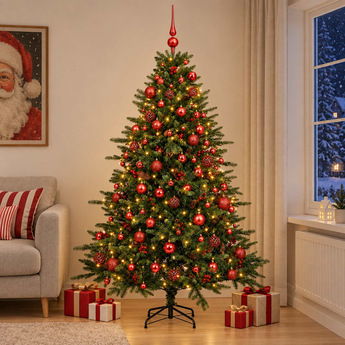 Artificial Christmas Tree with Bauble 240 cm 300 LEDs