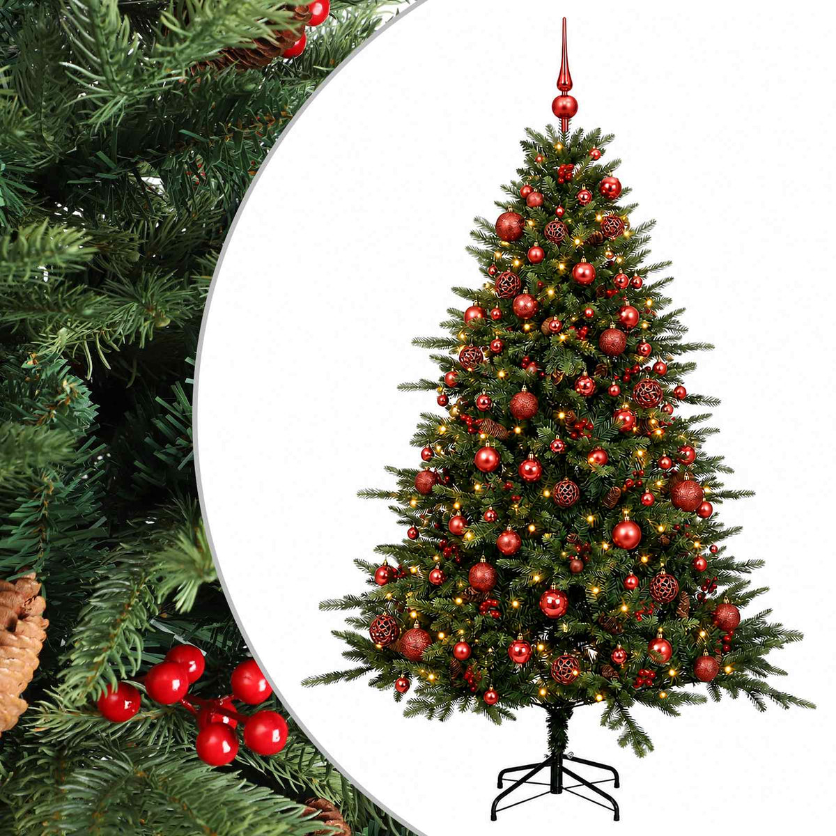 Artificial Christmas Tree with Bauble 210 cm 300 LEDs