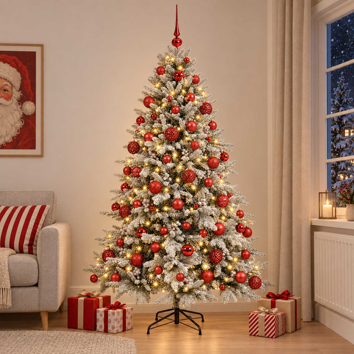 Artificial Christmas Tree with Bauble 240 cm 300 LEDs