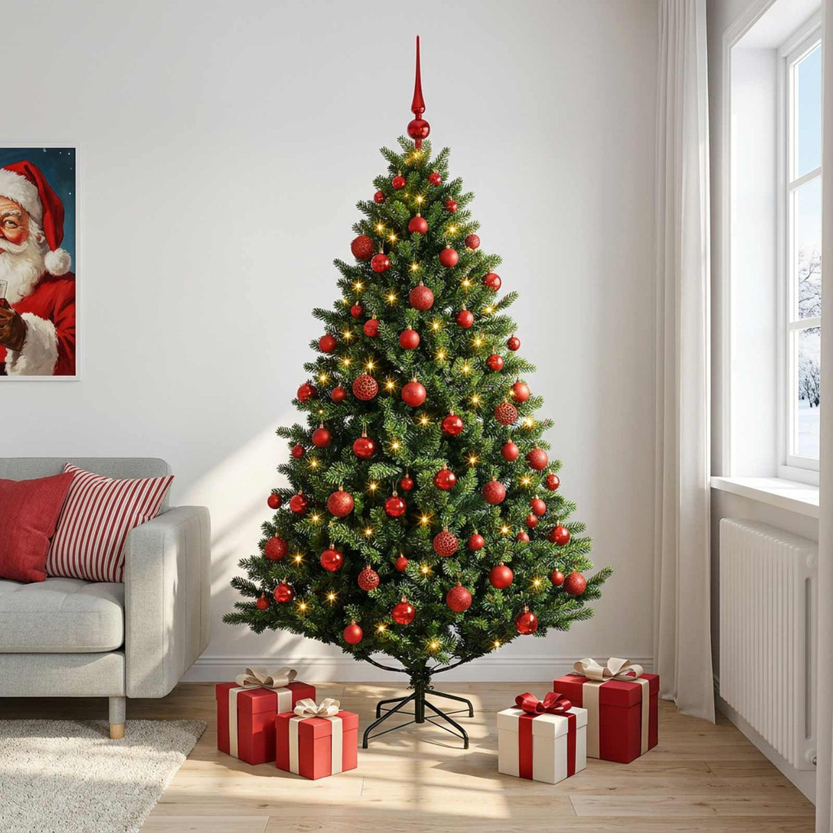 Artificial Christmas Tree with Bauble 240 cm 300 LEDs