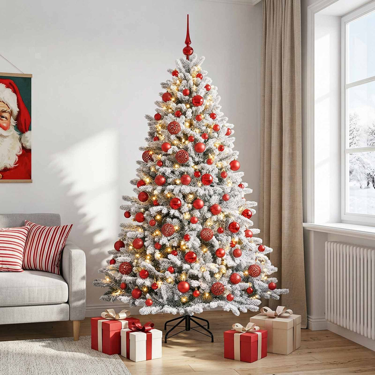 Artificial Christmas Tree with Bauble 240 cm 300 LEDs