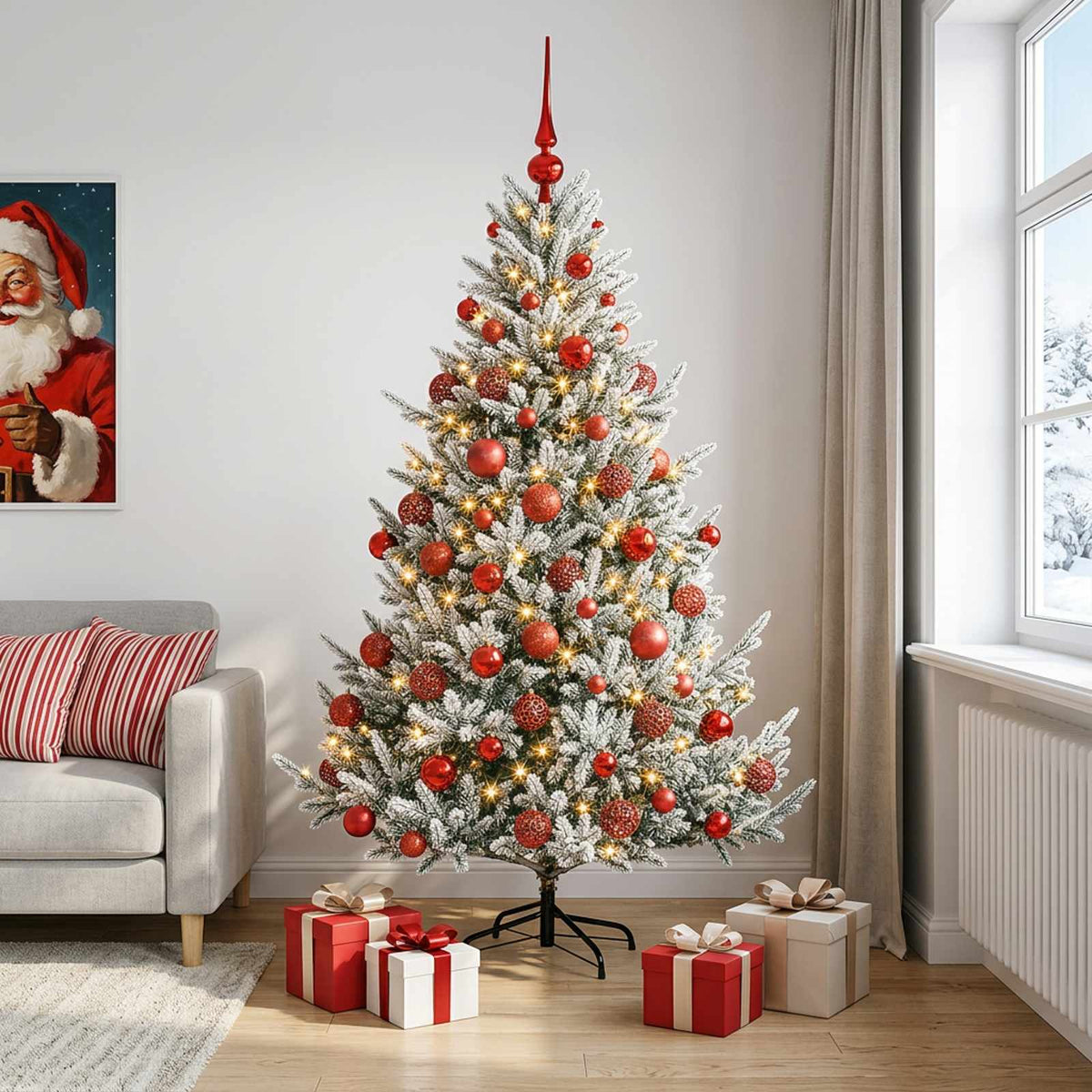 Artificial Christmas Tree with Bauble 210 cm 300 LEDs