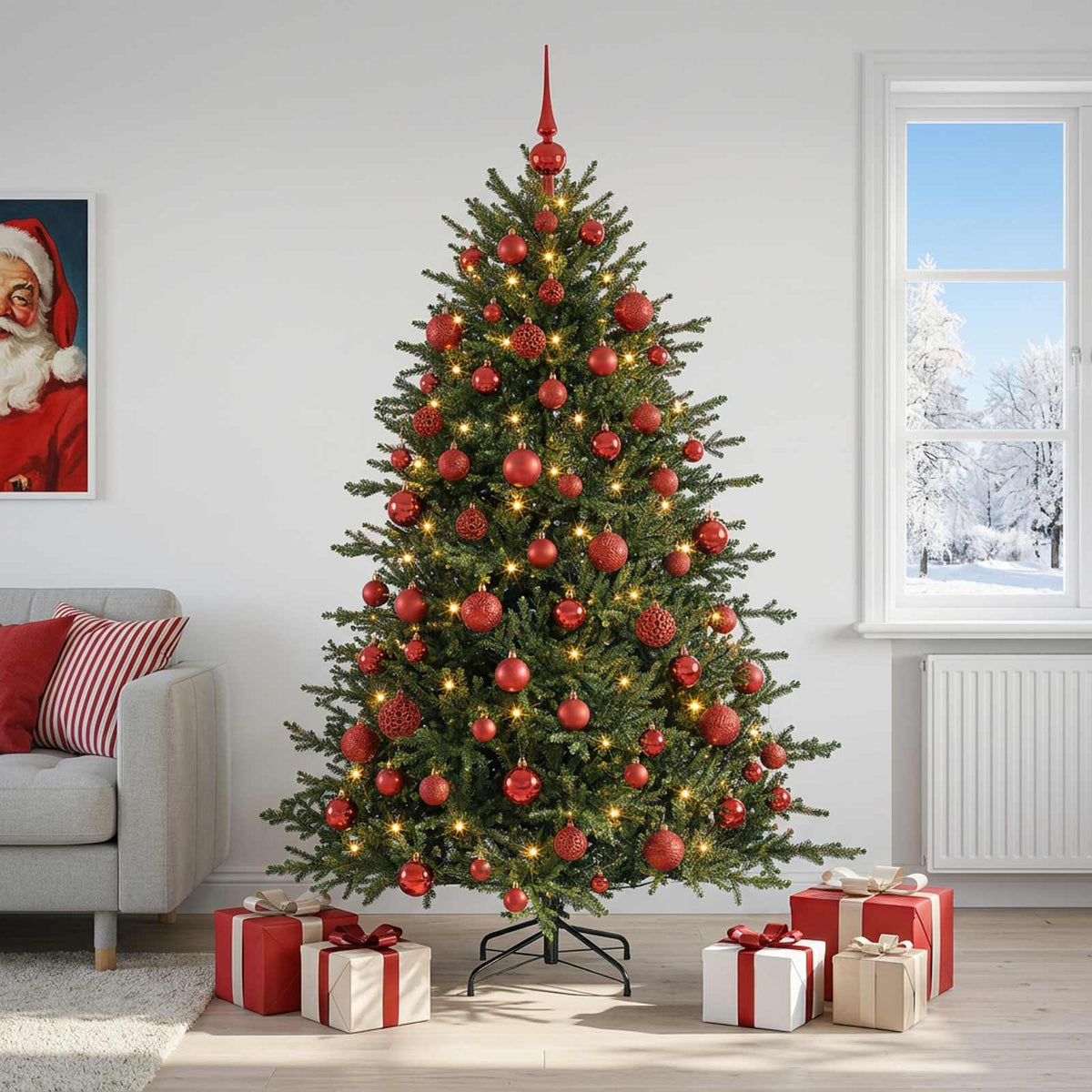 Artificial Christmas Tree with Bauble 180 cm 300 LEDs
