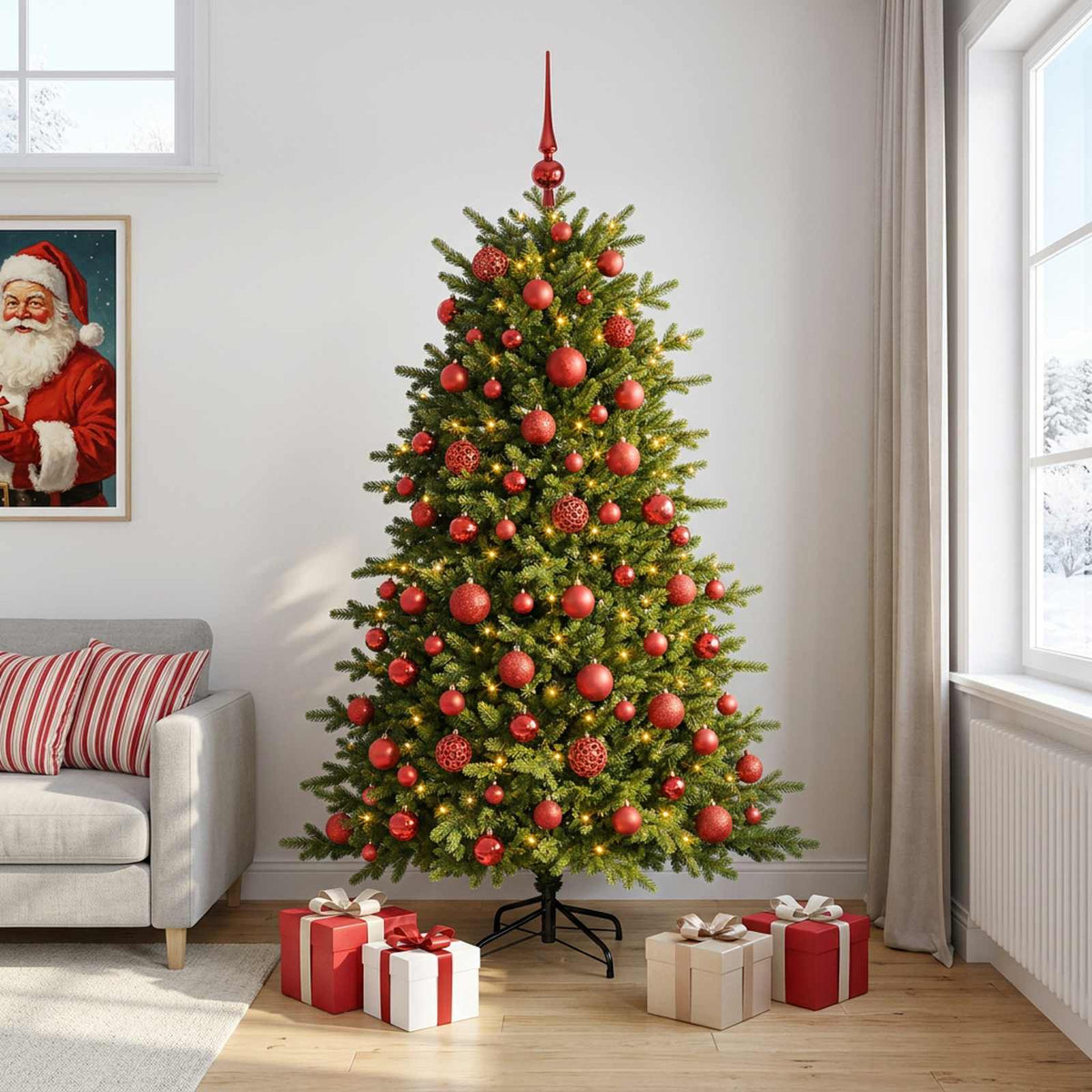 Artificial Christmas Tree with Bauble 240 cm 300 LEDs