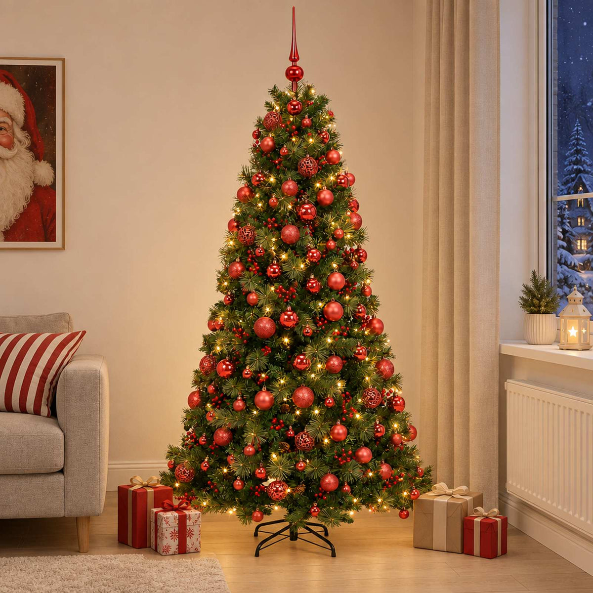 Artificial Christmas Tree with Bauble 240 cm 300 LEDs