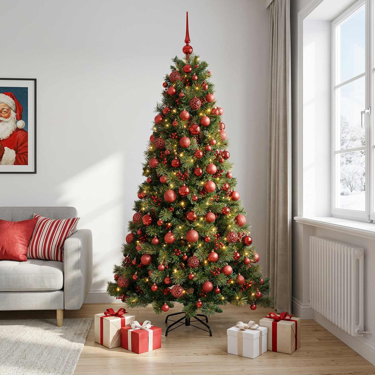 Artificial Christmas Tree with Bauble 240 cm 300 LEDs