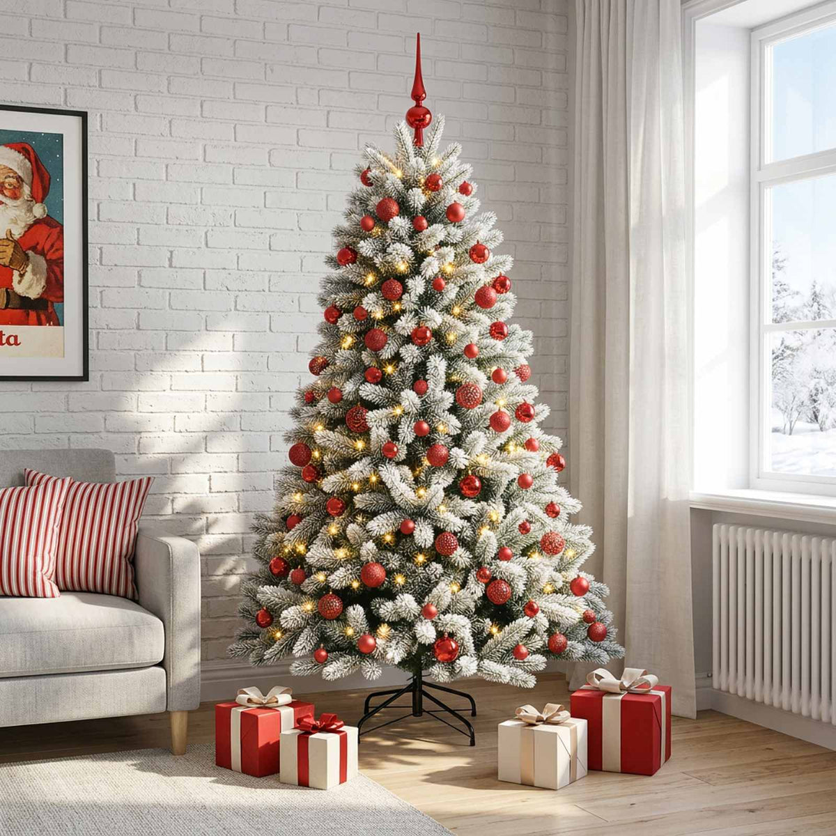 Artificial Christmas Tree with Bauble 240 cm 300 LEDs