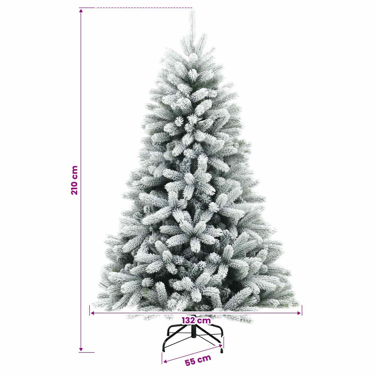 Artificial Christmas Tree with Bauble 210 cm 300 LEDs