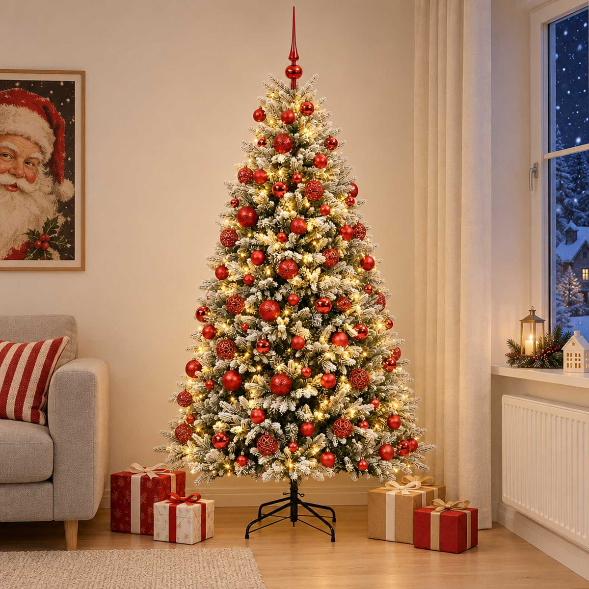 Artificial Christmas Tree with Bauble 180 cm 300 LEDs