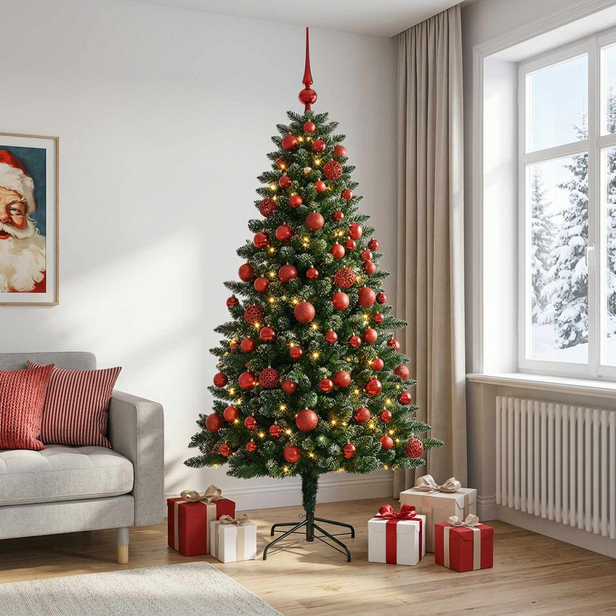 Artificial Christmas Tree with Bauble 180 cm 300 LEDs