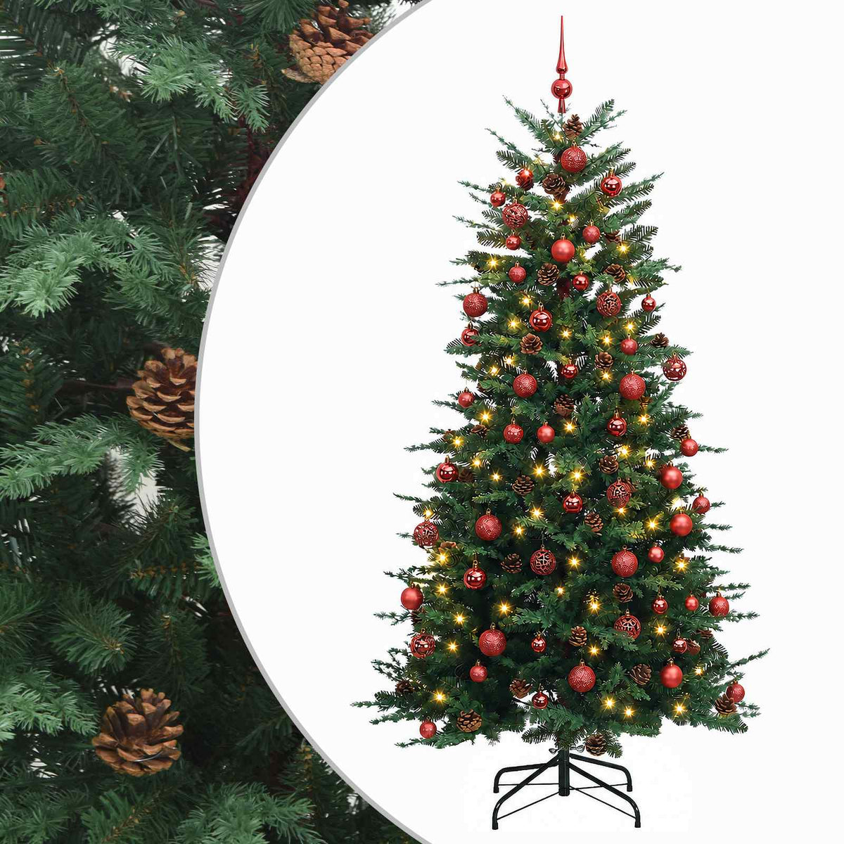 Artificial Hinged Christmas Tree 240 cm 300 LEDs Warm White
