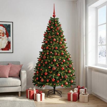 Artificial Christmas Tree Mid-green with Bauble 240 cm 300 LEDs