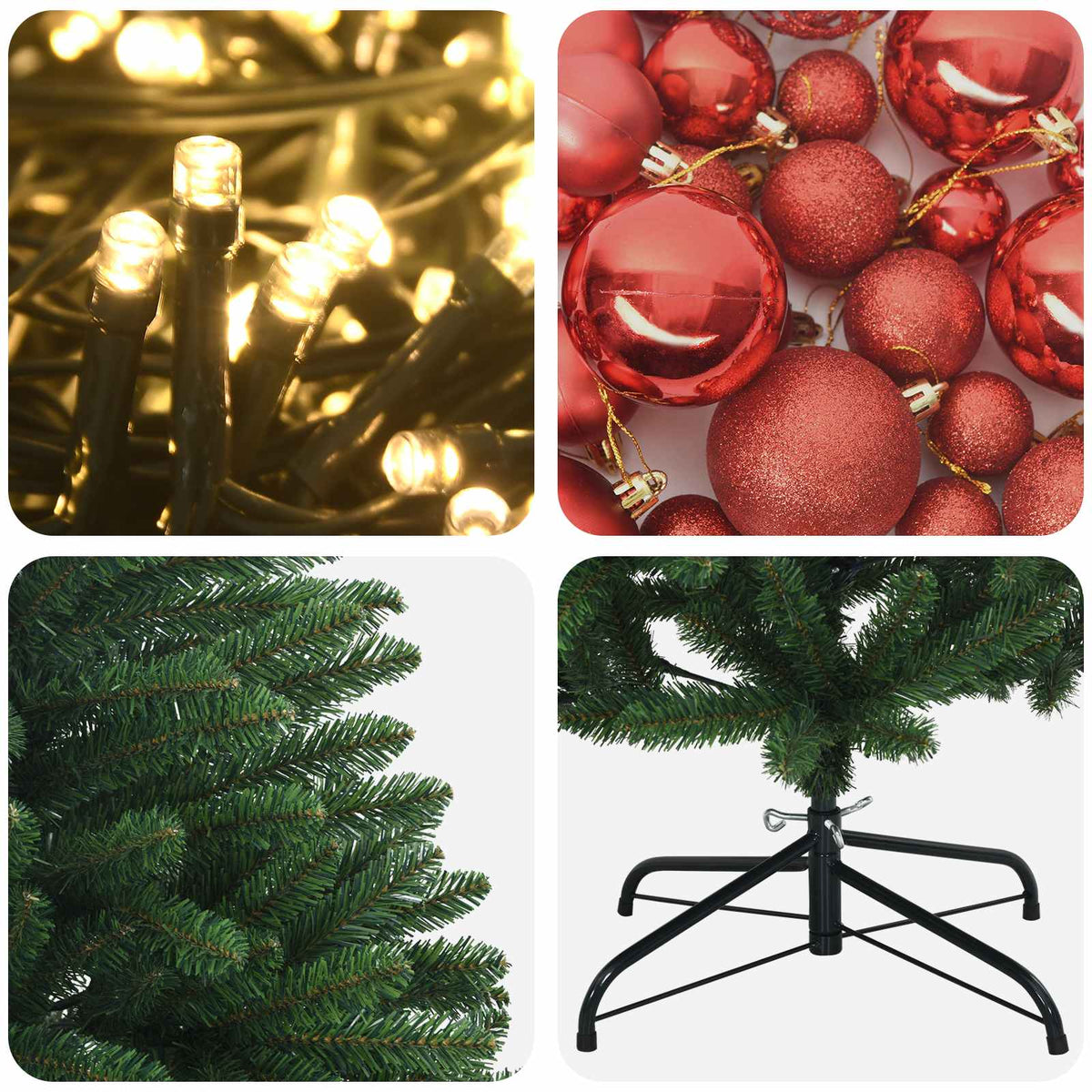 Artificial Christmas Tree Mid-green with Bauble 240 cm 300 LEDs
