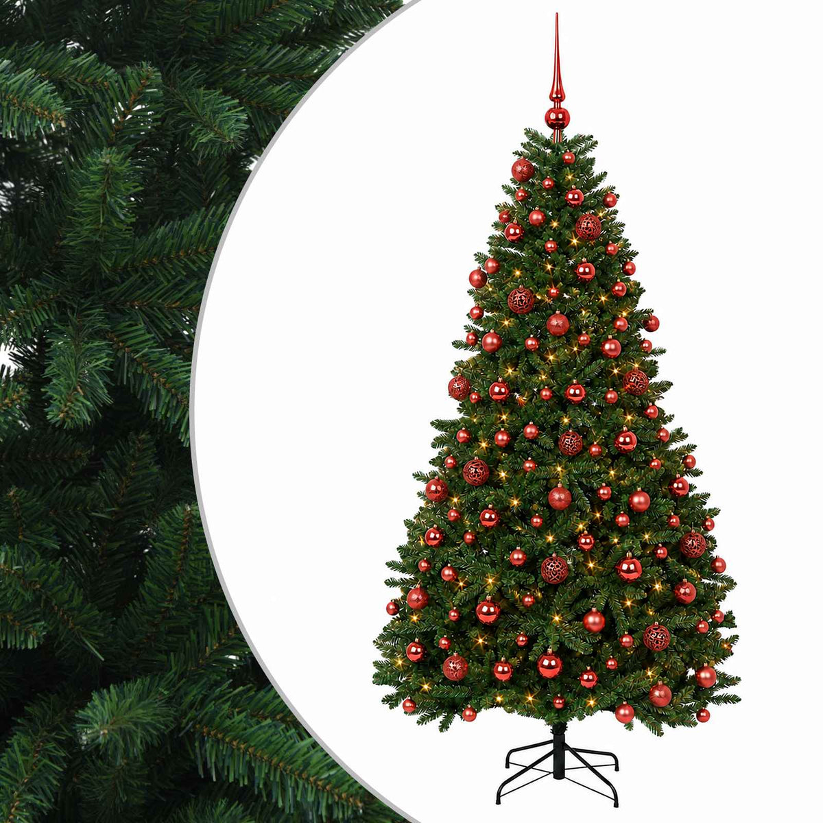Artificial Christmas Tree Mid-green with Bauble 240 cm 300 LEDs