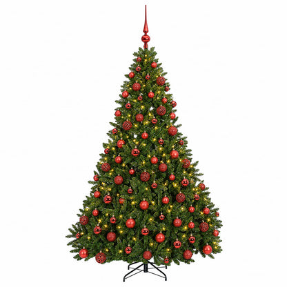 Artificial Light Green Christmas Tree with Baubles 180 cm