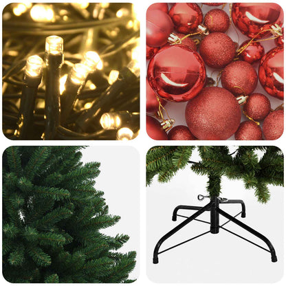 Artificial Christmas Tree Mid-green with Ornament 210 cm