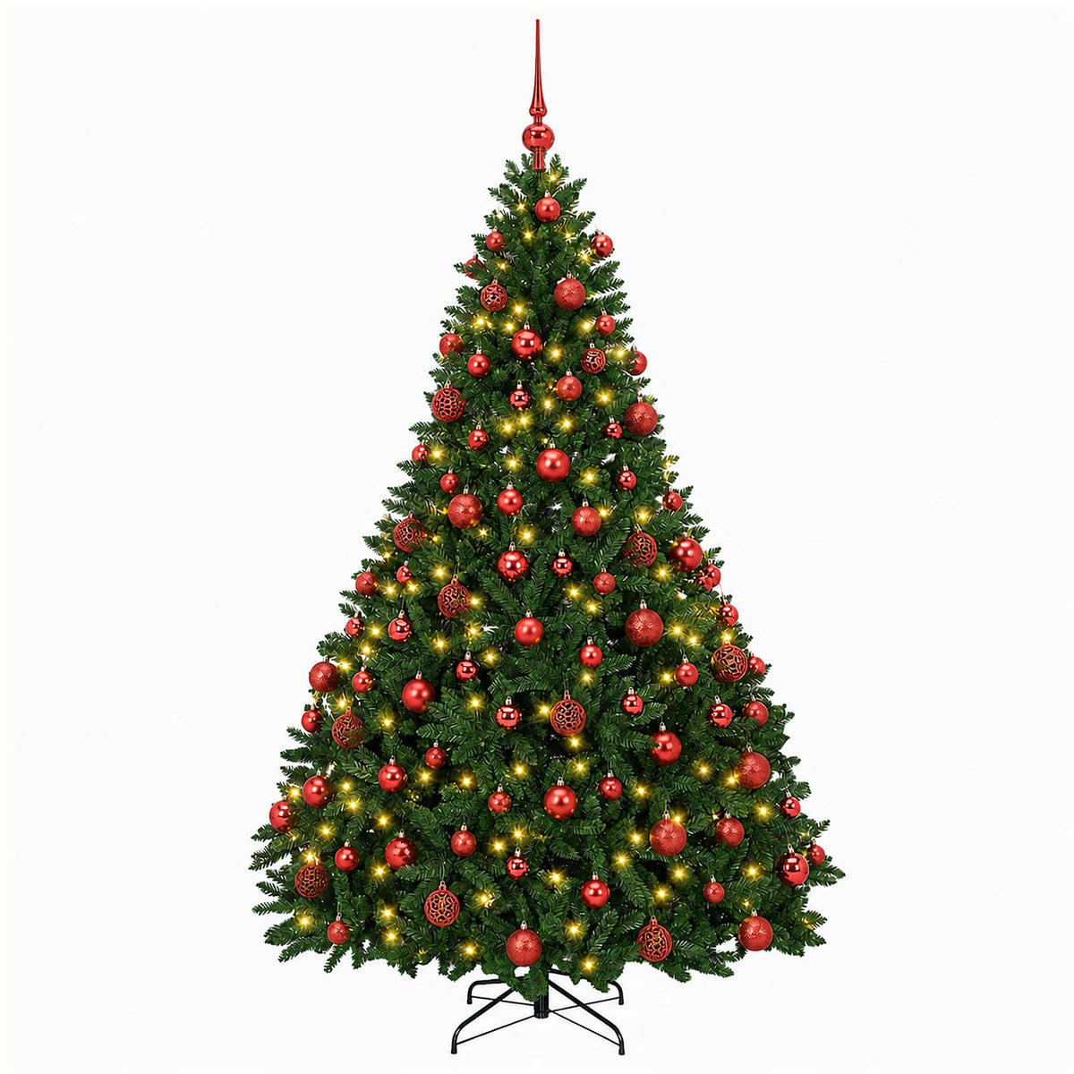 Artificial Christmas Tree Mid-green with Ornament 210 cm
