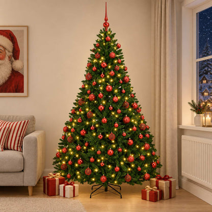 Artificial Christmas Tree Mid-green with Ornament 210 cm