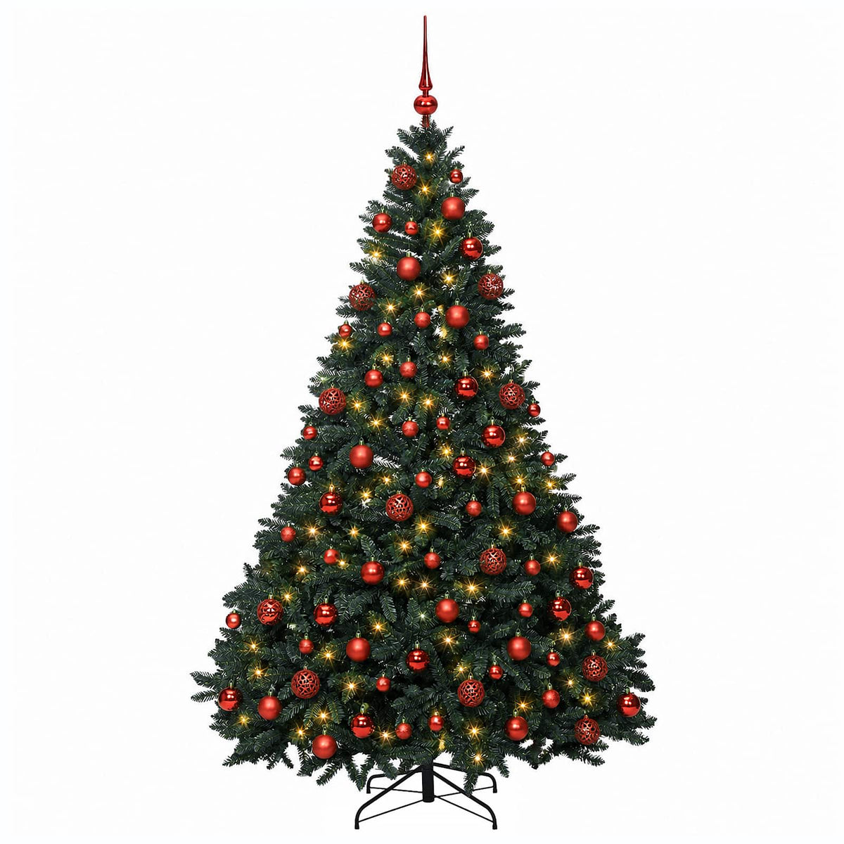 Artificial Christmas Tree Dark Green with Bauble 180 cm