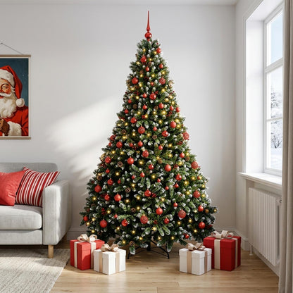 Artificial Green Christmas Tree with Baubles 240 cm 300 LEDs