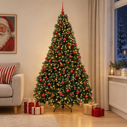 Artificial Green Christmas Tree with Baubles 240 cm 300 LEDs