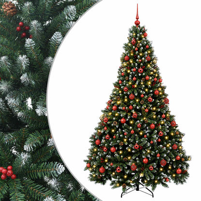 Artificial Green Christmas Tree with Baubles 240 cm 300 LEDs